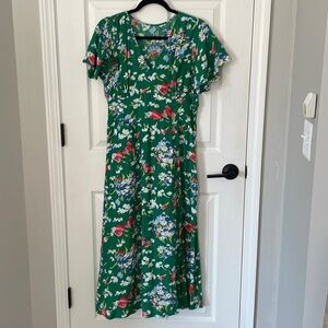 LOGT Green floral flutter sleeve.